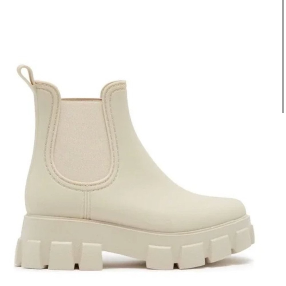 Jeffrey Campbell Cream Ankle Rain Booties